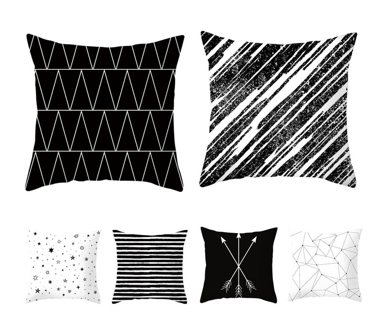 Black and White Pillow Cover 16 X 1618 X 1820 X 20throw Etsy