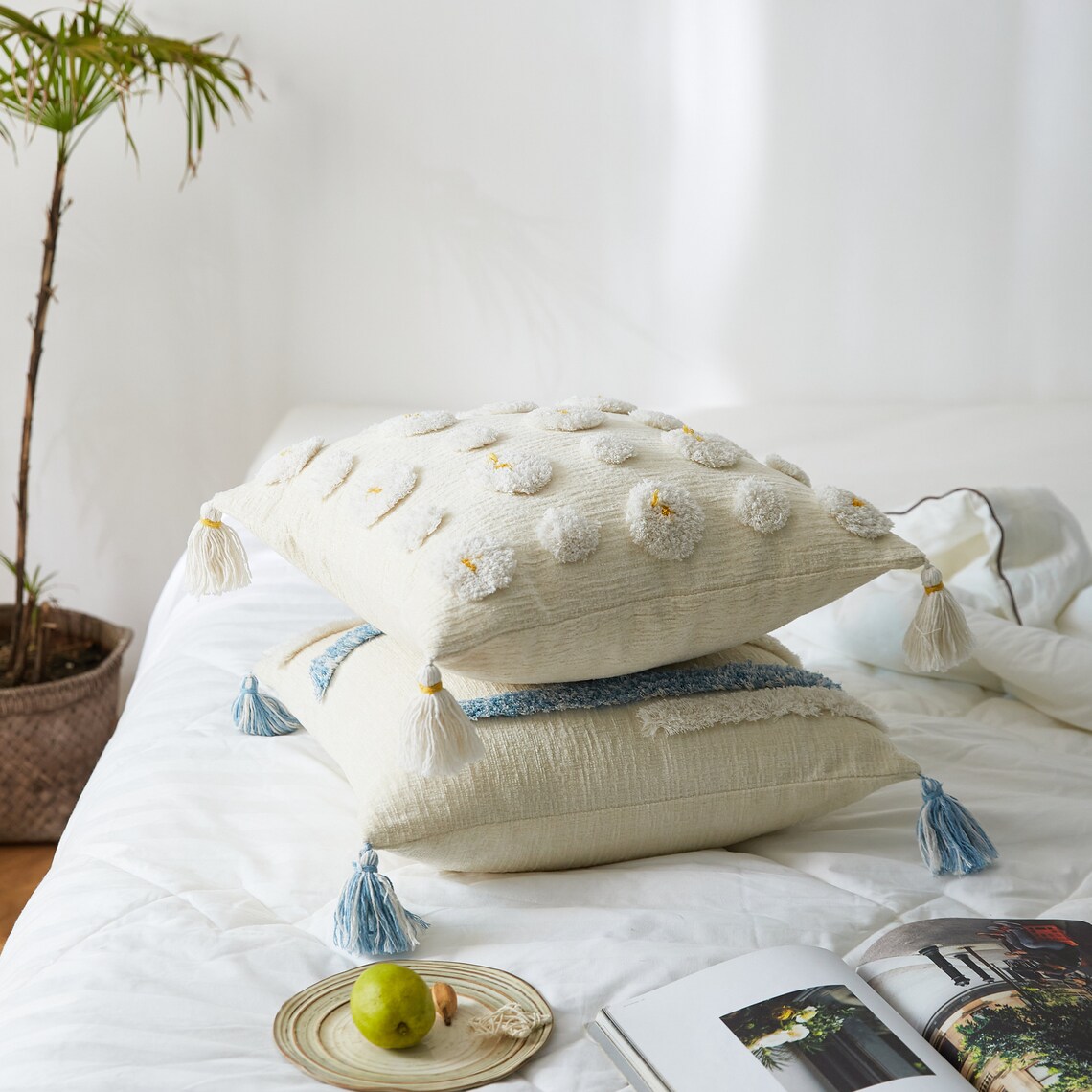 Beige Pillow covers 18 x 18 BohoThrow Pillow CasesEmbroidery Etsy