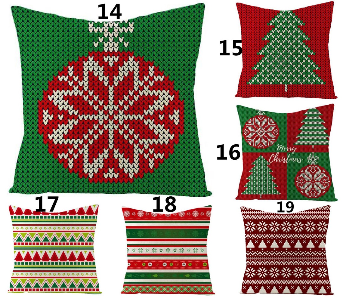 Farmhouse Christmas Pillow coverSquare Throw Pillow Etsy