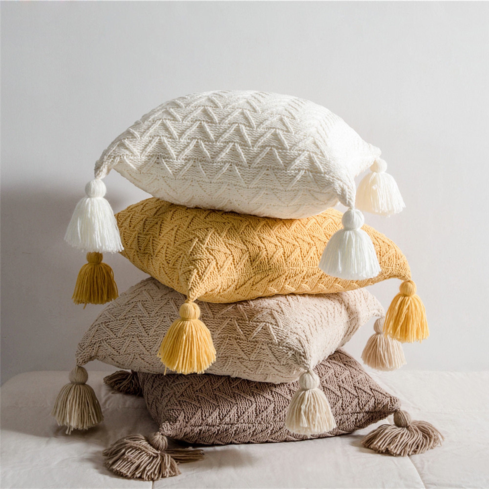 Knitted Pillow Cover 18 x 18Throw Pillow casesSquare Cushion Etsy