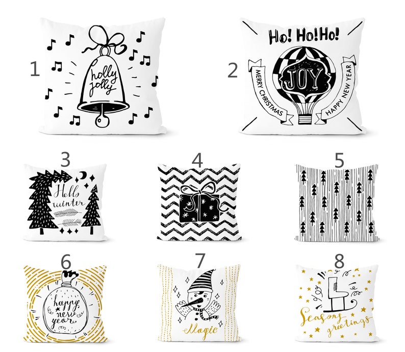 Black and White Christmas Pillow cover 16 x 1618 x 1820 x Etsy