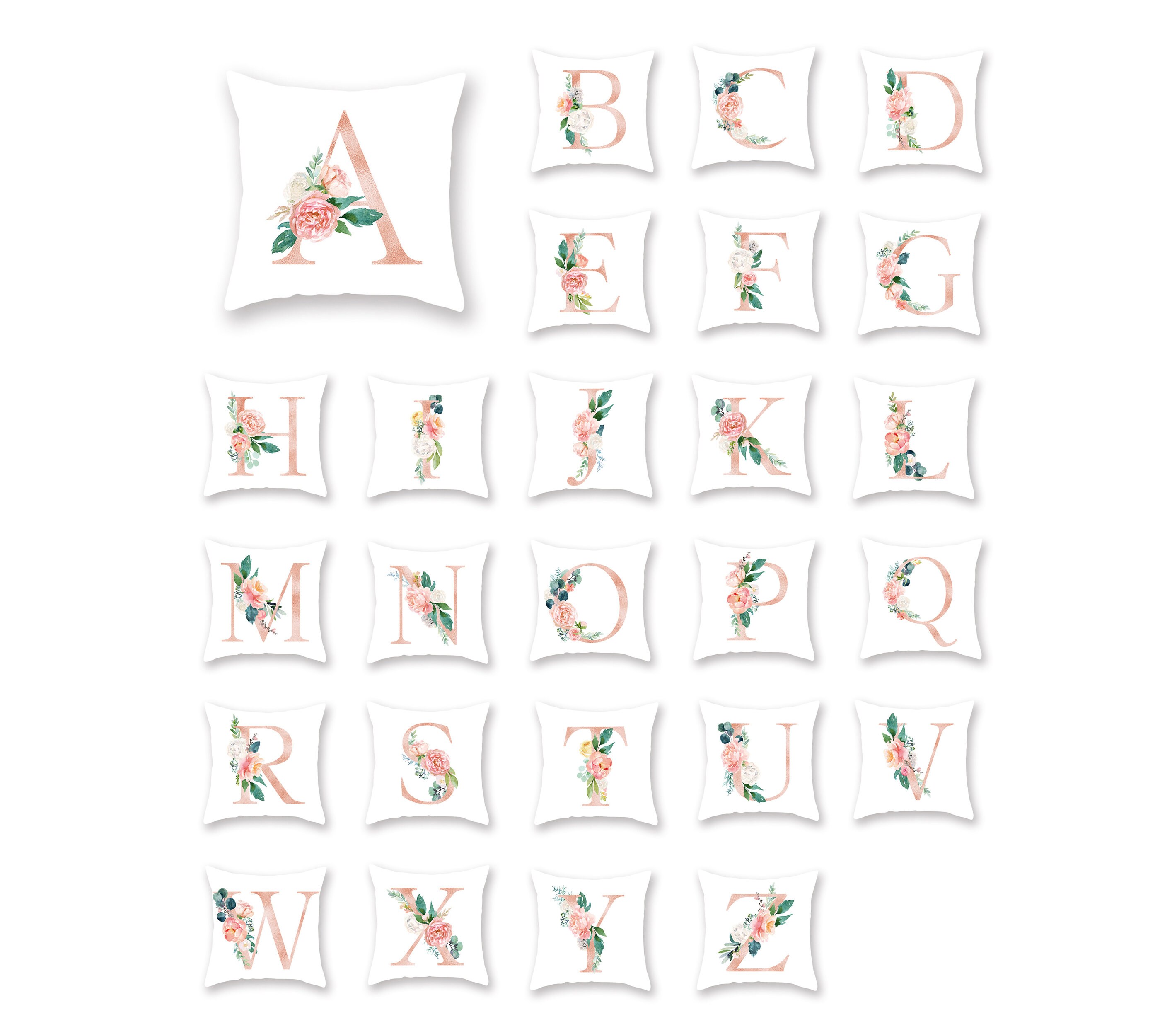 Alphabet Pillow Covers Throw Pillow Caseslumbar Etsy