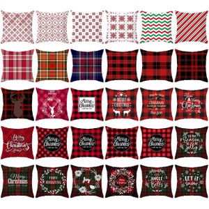 ATLINIA Christmas Pillow Covers 20x20 Set of 2 - Xmas Decorative Farmhouse  Linen Throw Pillow Cases Holiday Sofa Couch Cushion Covers Merry Christmas