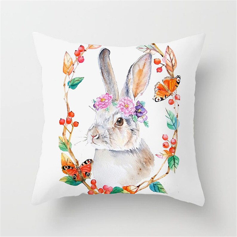 Rabbit Pillow Coversthrow Pillow Caseslumbar Pillowcasesfor Etsy