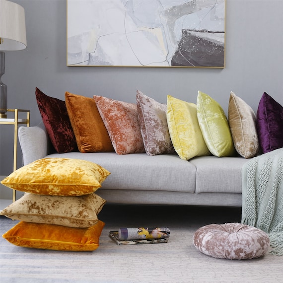 Crushed velvet pillow best sale cases