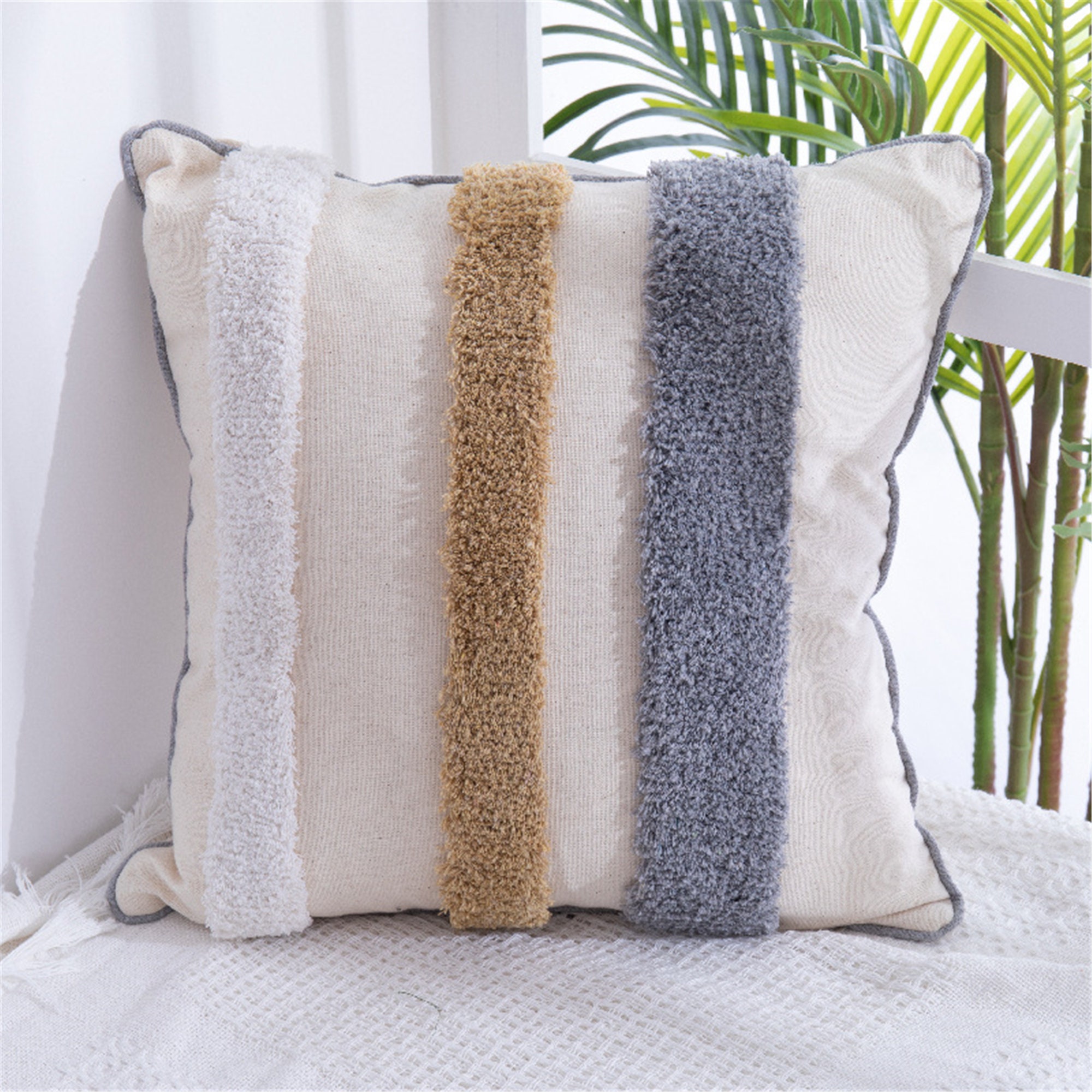 Boho Tufted Pillow Cover18 x 1812 x 20Canvas cotton Throw Etsy