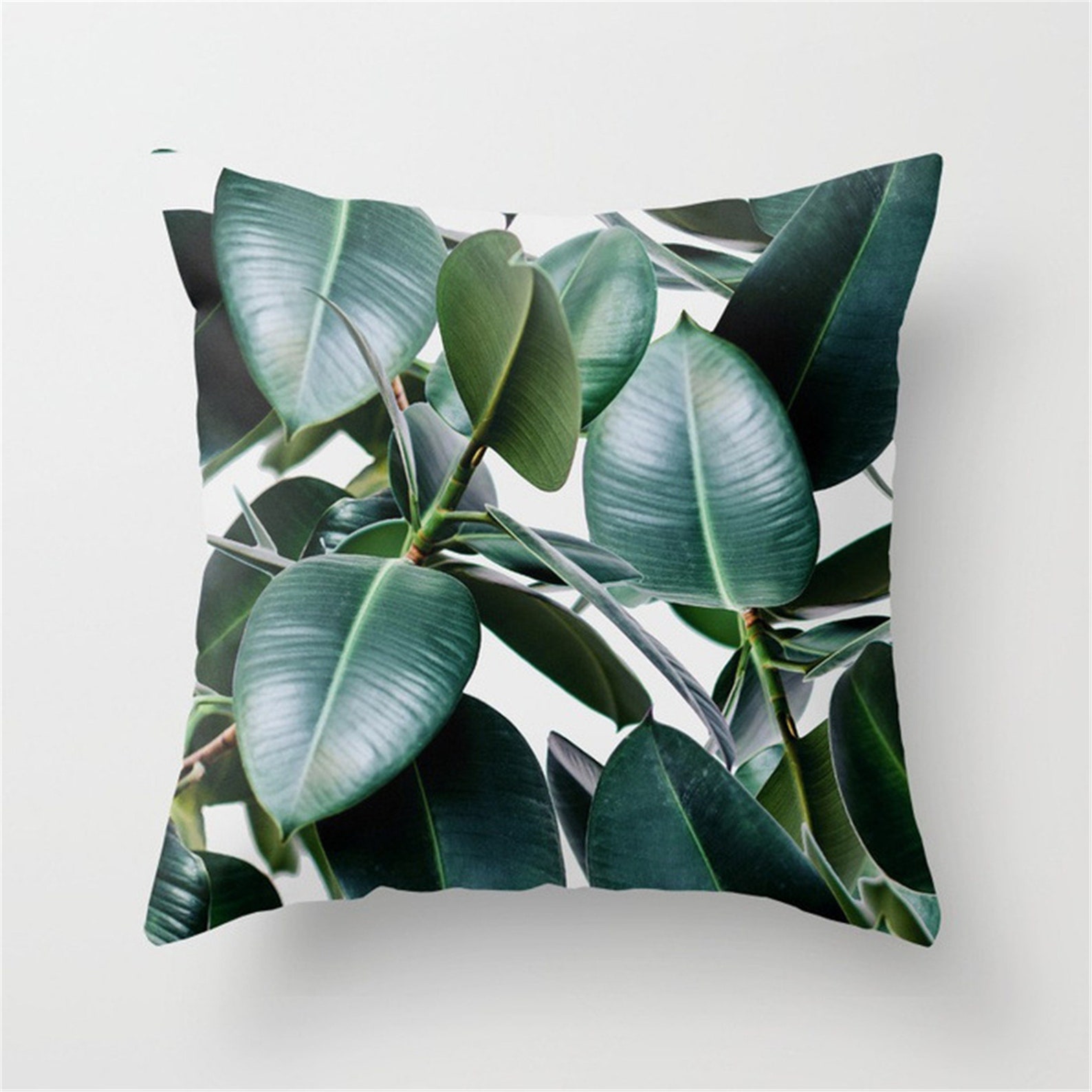 Green Leaf Pillow Coverthrow Pillowcase16 X 1618 X 1820 X Etsy