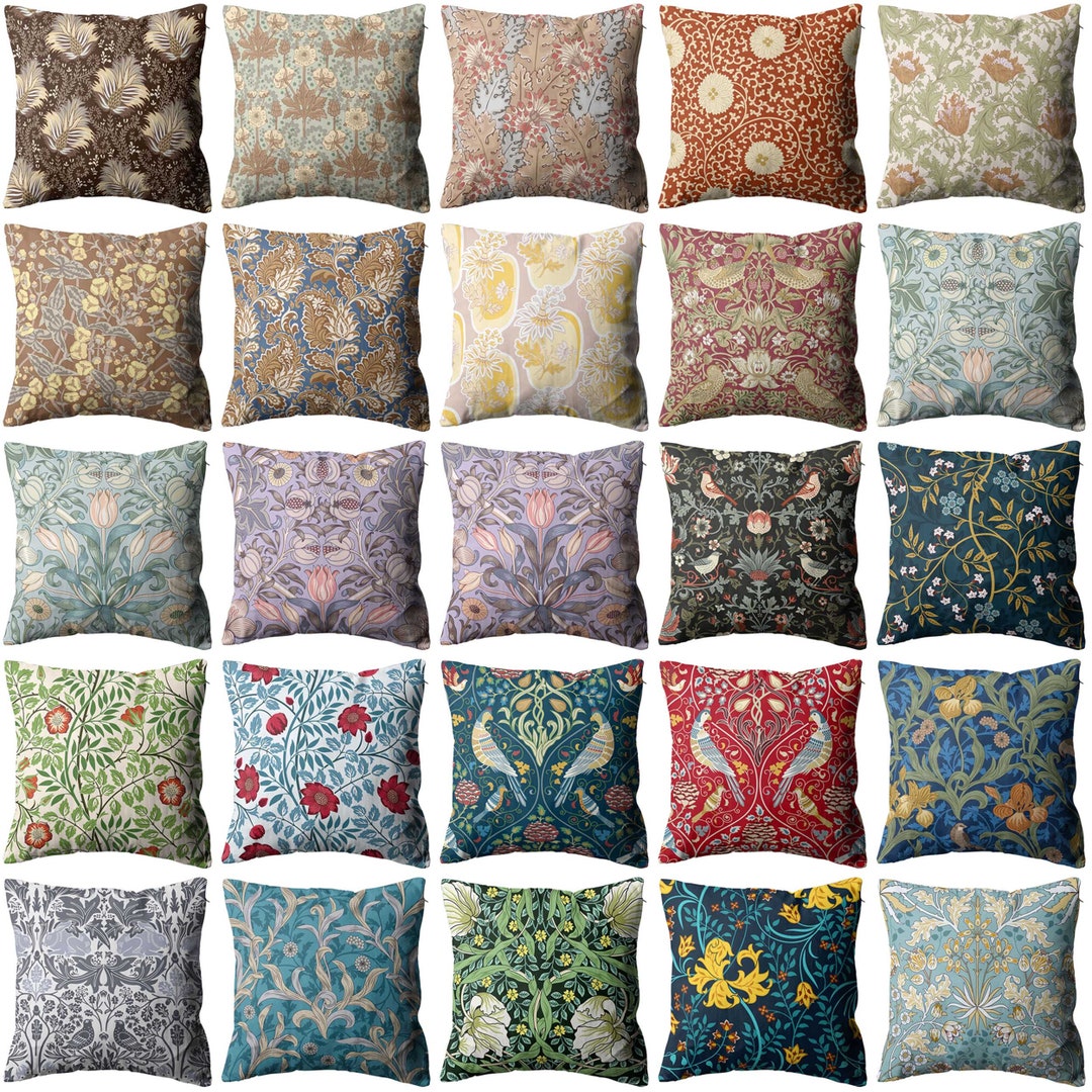 Handpainted Plants/flower Print Throw Pillow Cover Gothic Art Decorative Cushion Cover, 12inch