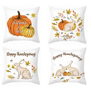 💯CLEARANCE❗️❗️ Set of 4 Thanksgiving Pillow Covers Pumpkin Patch Harvest  Pillowcase 18x18 - Bed Sheets & Pillowcases, Facebook Marketplace