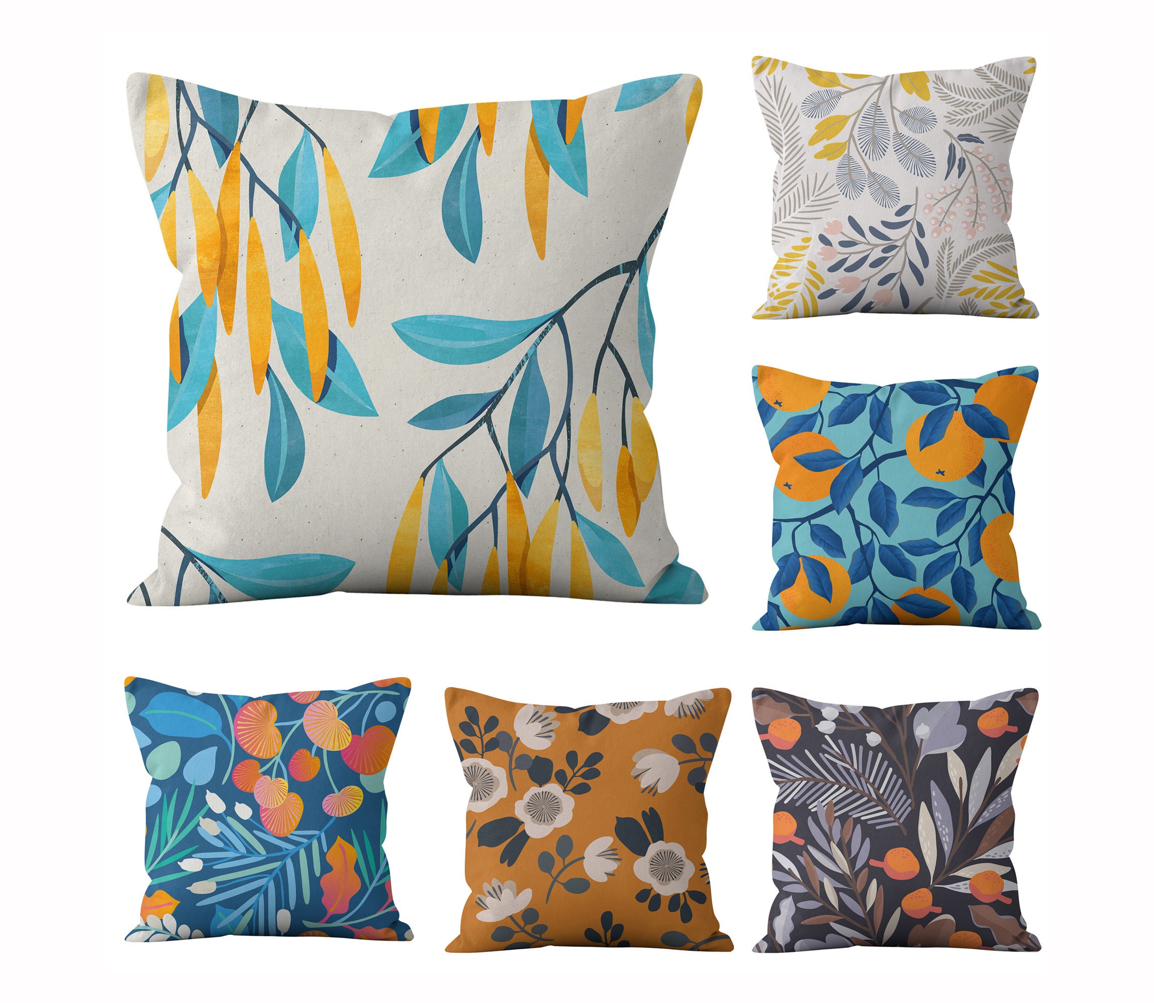 Fall Plant Pillow Covers Throw Pillow CasesSquare Cushion Etsy