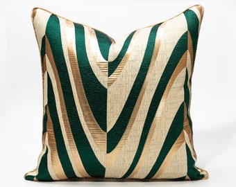 green and gold throw pillows