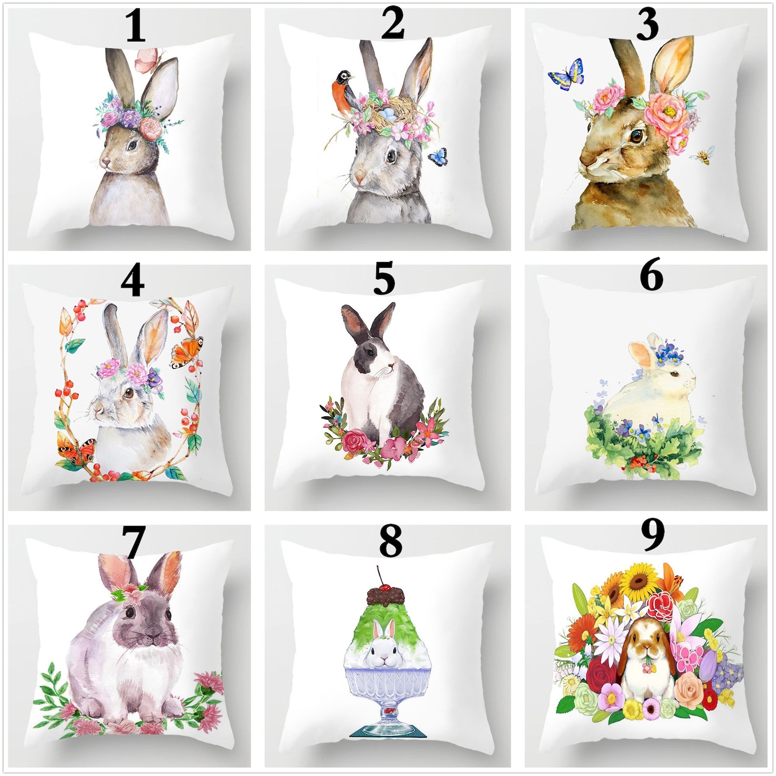 Rabbit Pillow coversThrow Pillow CasesLumbar Pillowcasesfor Etsy
