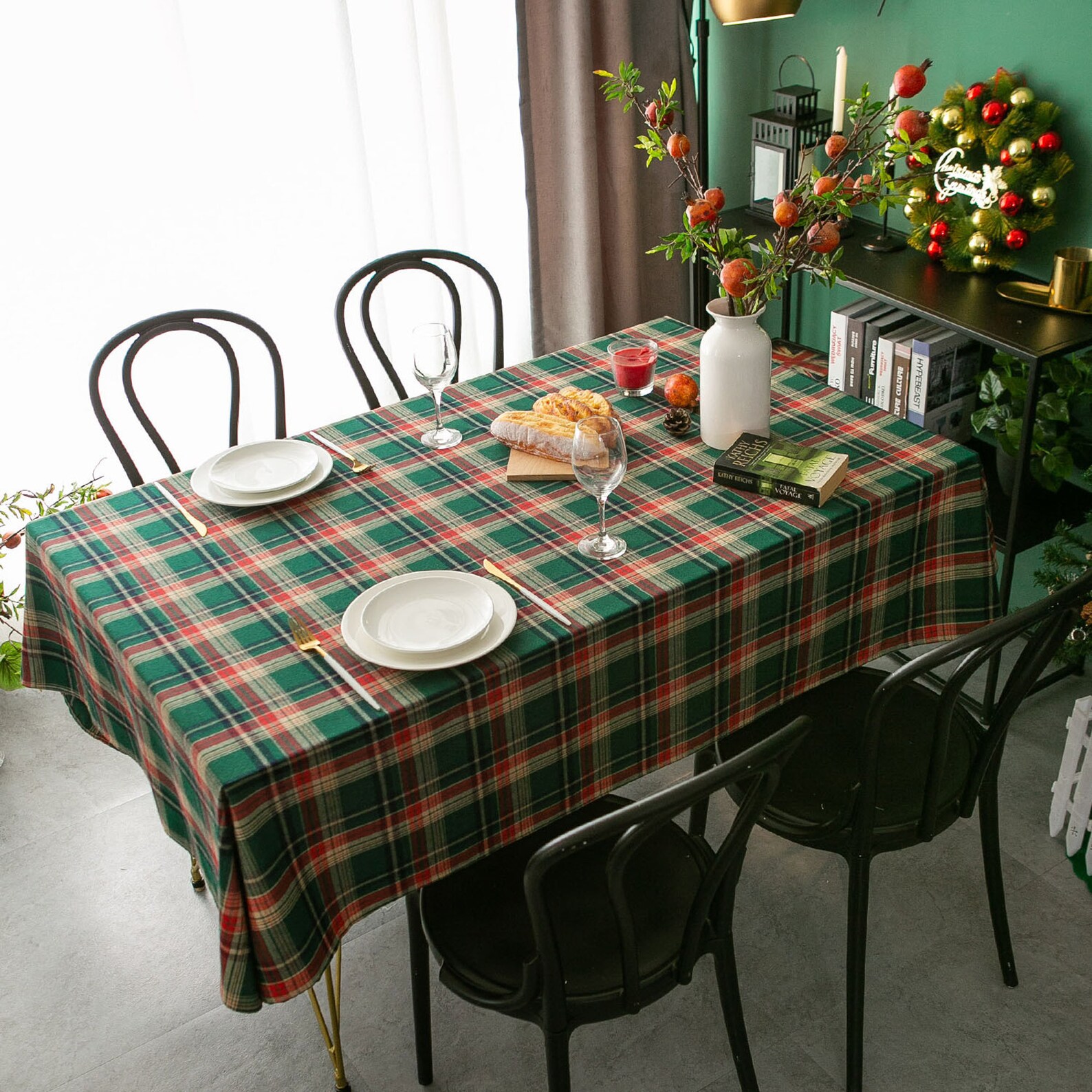 Tablecloth Red & green stripesRectangle TableclothChristmas Etsy