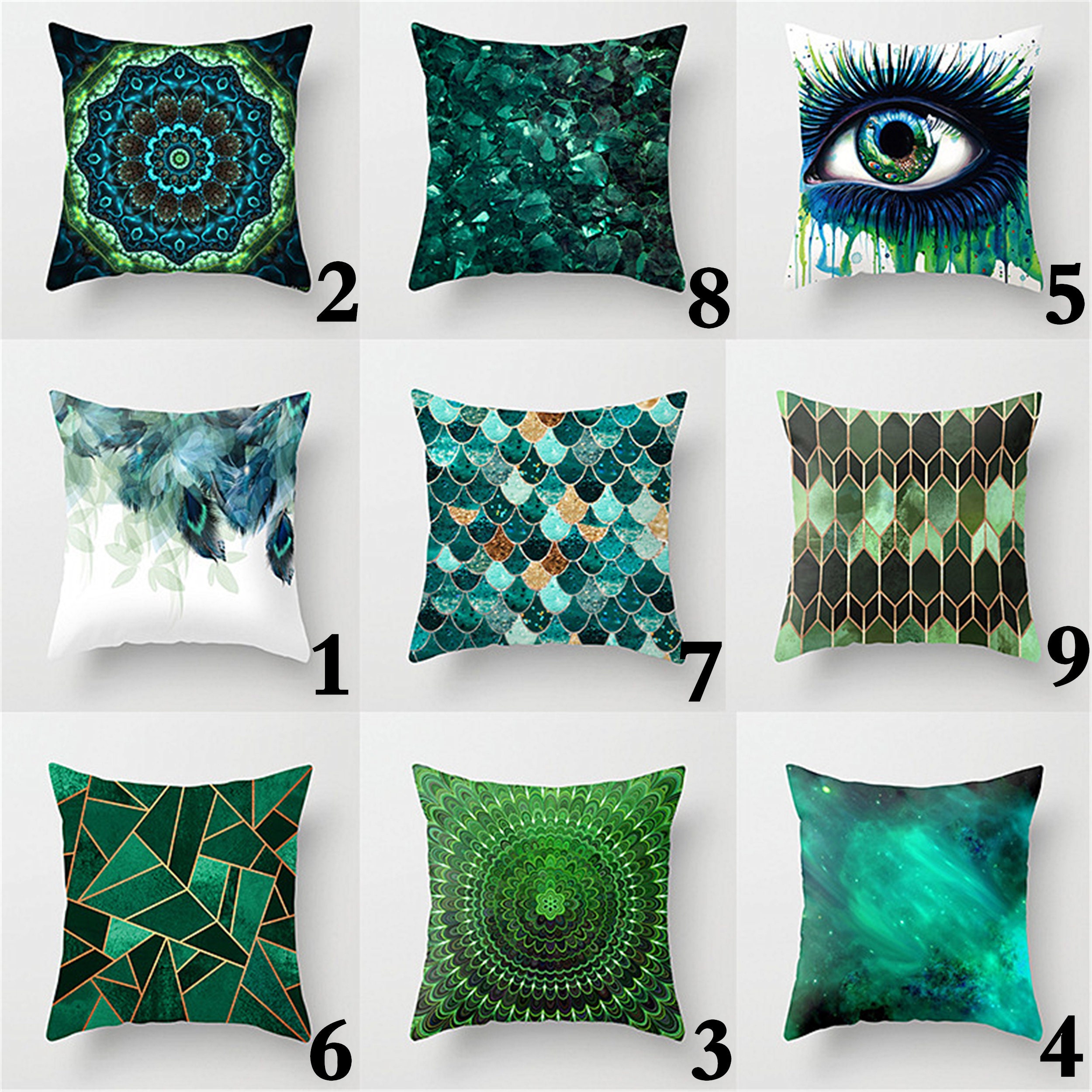 Green Pillow cover 18x18Art Throw Pillow CasesLumbar Etsy