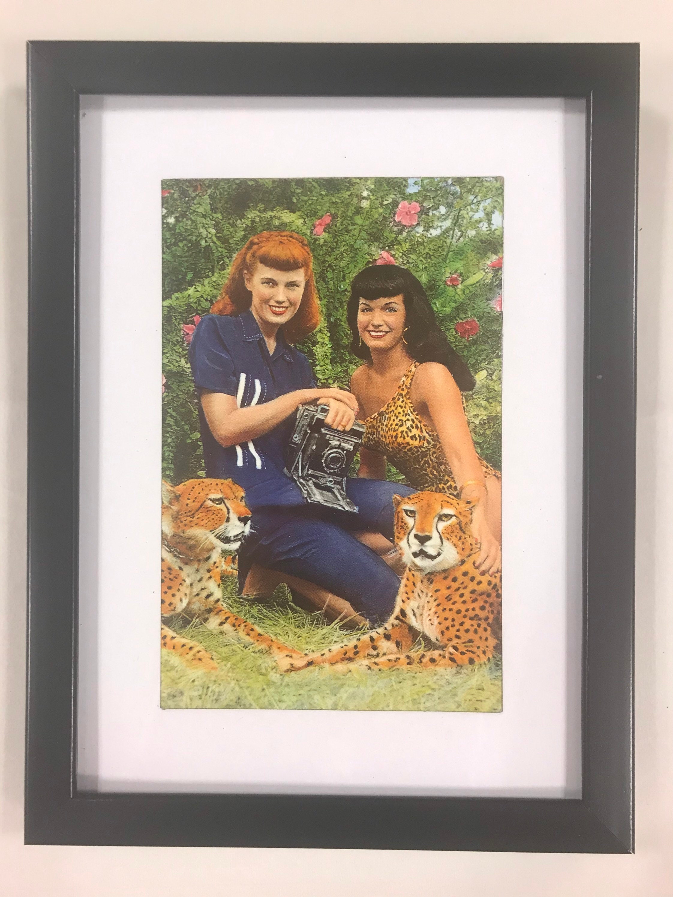 Bettie Page Kitty Pin Up Adult Work Shirt Bettie Page Kitty Pin Up Adult Work Shirt