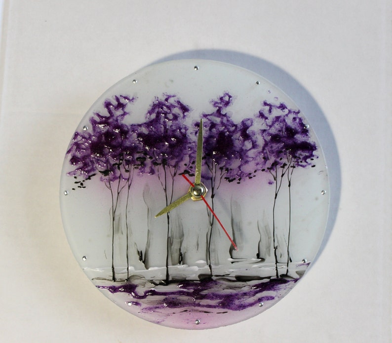 Purple Wall Clock Unique Gift Small Clock Housewarming Gift Etsy