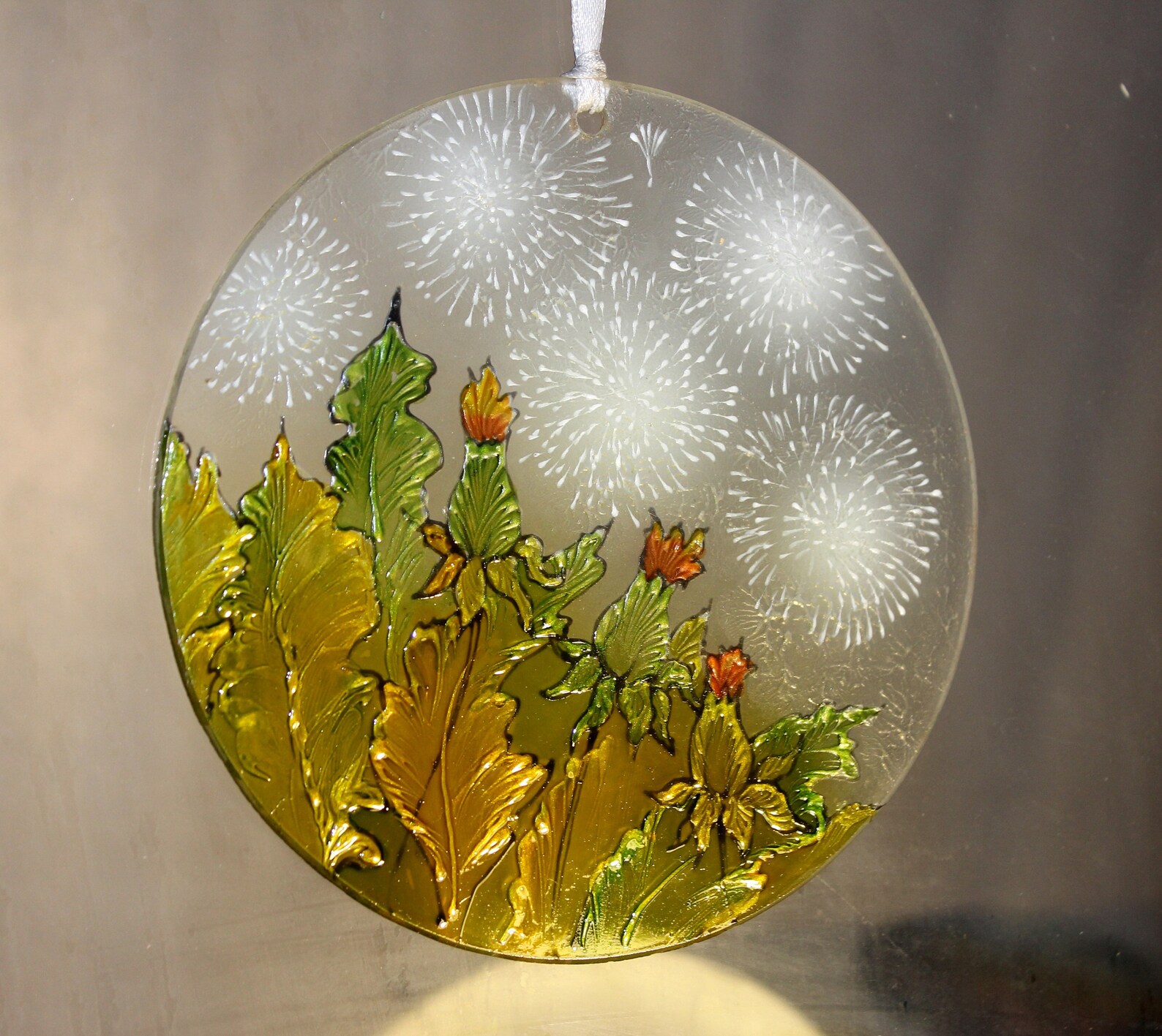 Dandelion Ornament Hand Painted Floral Ornament Hostess Gift Etsy