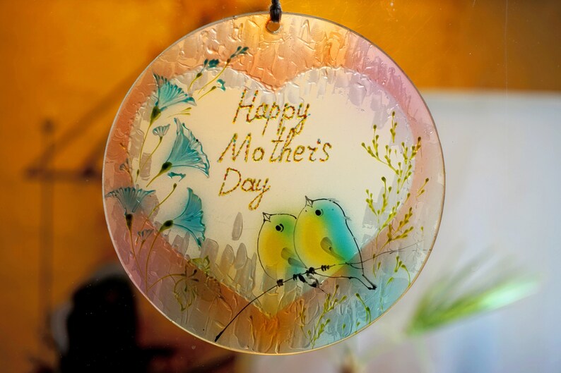 Glass Ornaments Custom Ornament Holiday Ornament Bluebird Ornament Mother/'s Day Ornament Glass Suncatcher Family Ornament Keepsake Ornament
