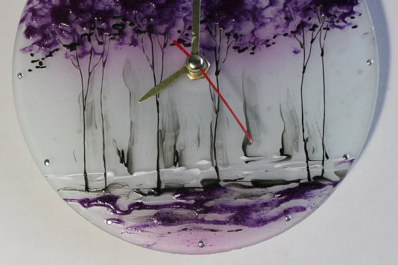 Purple Wall Clock Unique Gift Small Clock Housewarming Gift Etsy
