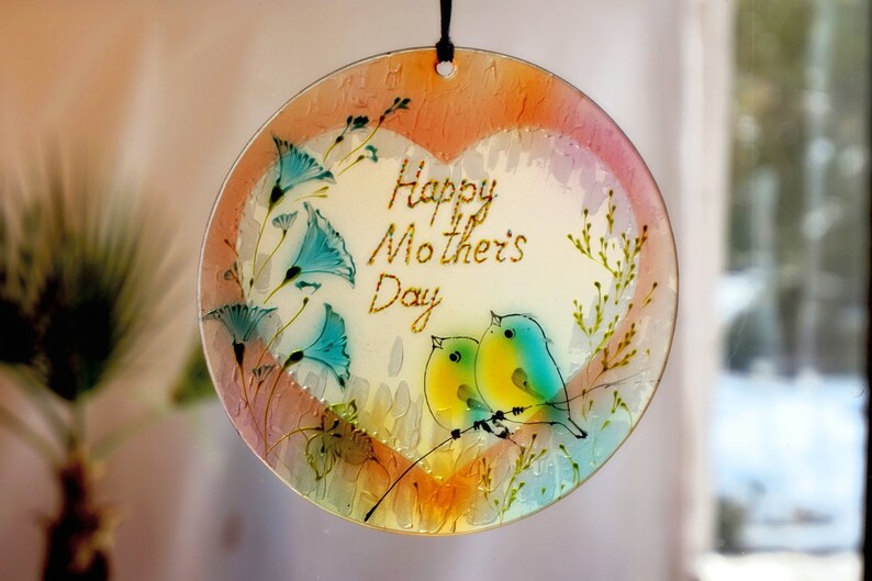 Glass Ornaments Custom Ornament Holiday Ornament Bluebird Ornament Mother/'s Day Ornament Glass Suncatcher Family Ornament Keepsake Ornament