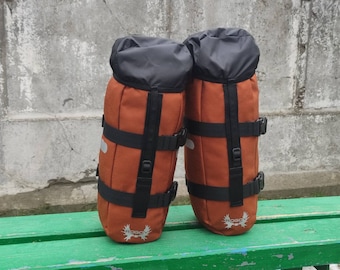 Waterproof Bike Fork Bag for cargo cage, bikepacking travel accessory