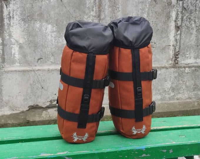 Waterproof Bike Fork Bag for cargo cage, bikepacking travel accessory