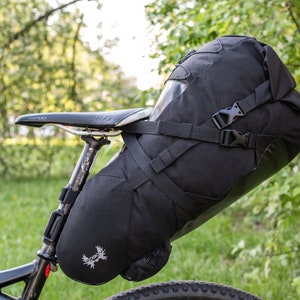 Waterproof bike saddle bag 26L | Bike seat bag | Bicycle travel accessories | Bikepacking | Bike gear bag | Cycling gift