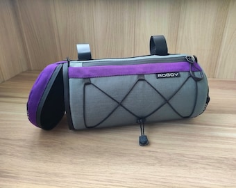 Bike Handlebar Bag: Side Entry Barrel Bag, Bikepacking gear