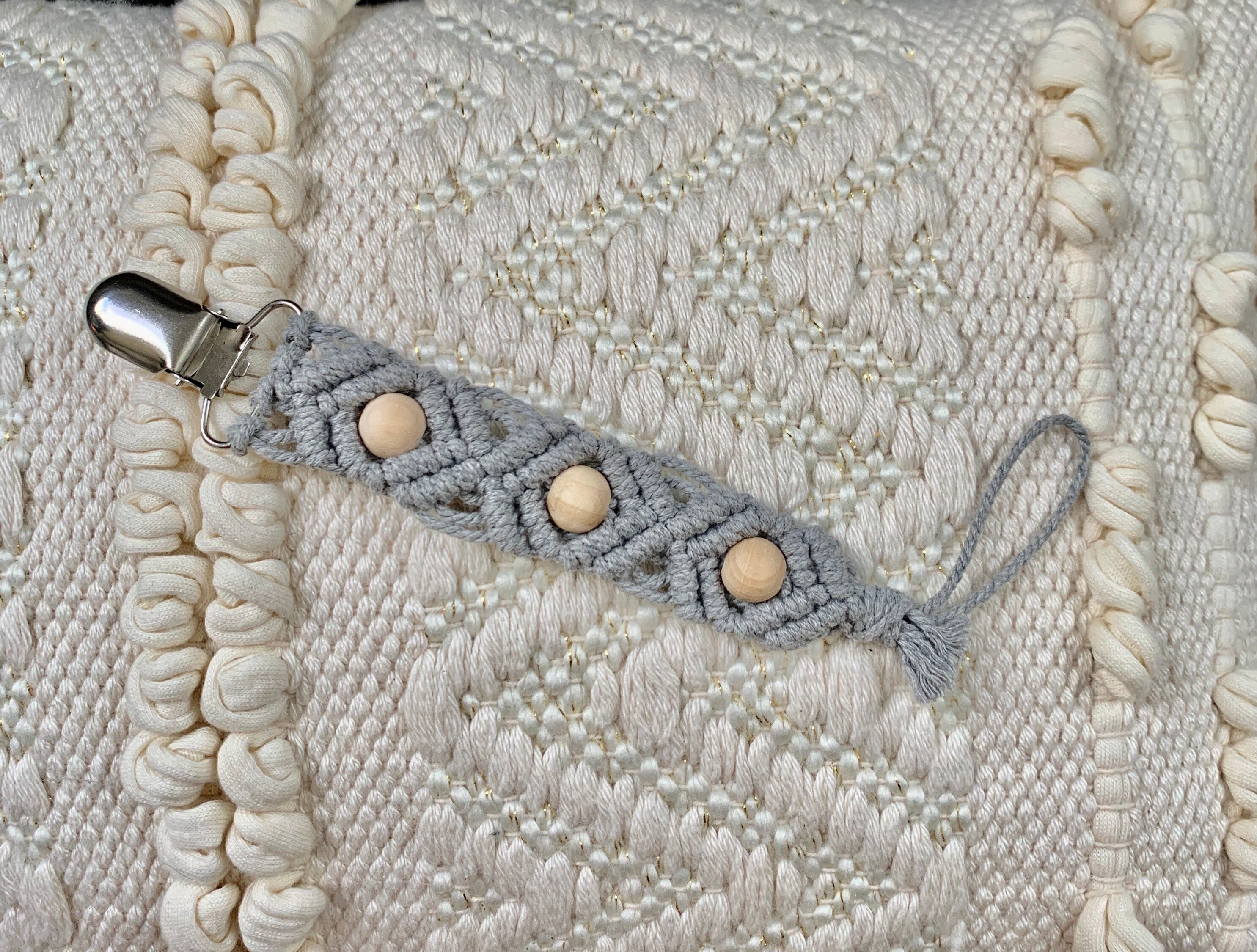 Macrame Pacifier Clip Etsy.de