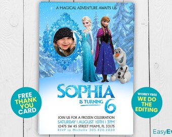 Frozen Birthday Invitation, Frozen Party, Girl Invitation, Party, Princess, Evite, Invite, Printable, Personalized, Digital