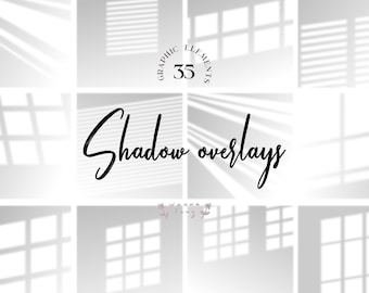 Window Shadow Photoshop Overlays: Light Effects, 35 PNG (Digital Download)