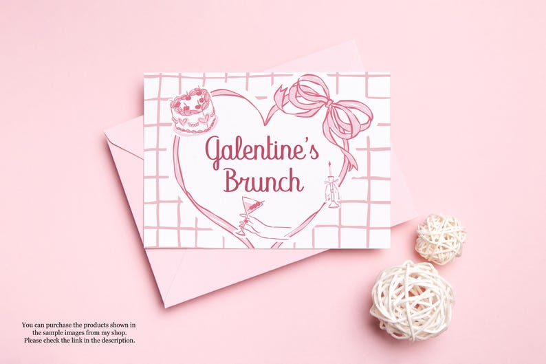 Galentine's Day clipart bundle featuring 280+ feminine Valentine-themed illustrations in PNG, SVG, EPS, and AI formats, perfect for party invitations and social media designs.