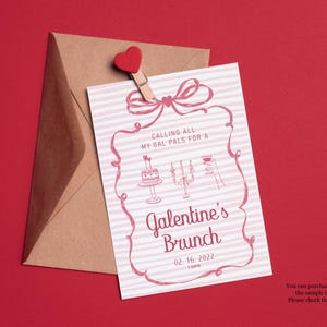 Galentine's Day clipart bundle featuring 280+ feminine Valentine-themed illustrations in PNG, SVG, EPS, and AI formats, perfect for party invitations and social media designs.