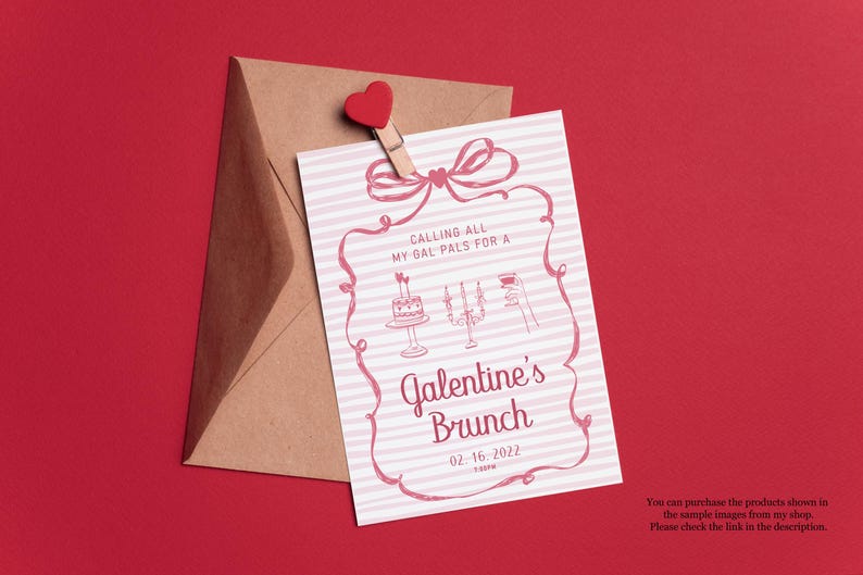 Galentine's Day clipart bundle featuring 280+ feminine Valentine-themed illustrations in PNG, SVG, EPS, and AI formats, perfect for party invitations and social media designs.