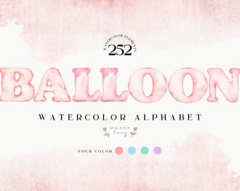 Watercolor Alphabet Clipart: Colorful Kids Font (Instant Download)