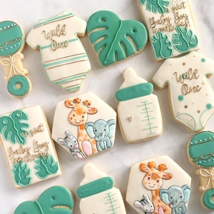 Safari themed Baby Shower Cookies  1 dozen