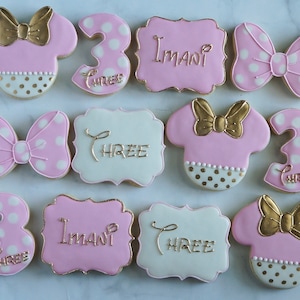 Bows Themed   birthday cookies 1 dozen (12)