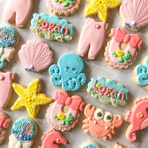 Under the sea  baby shower themed cookies
