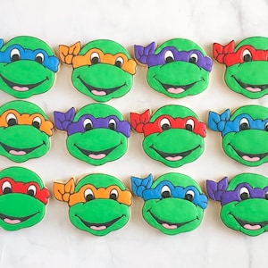 Ninja Turtles themed cookies 1 dozen (12 cookies)