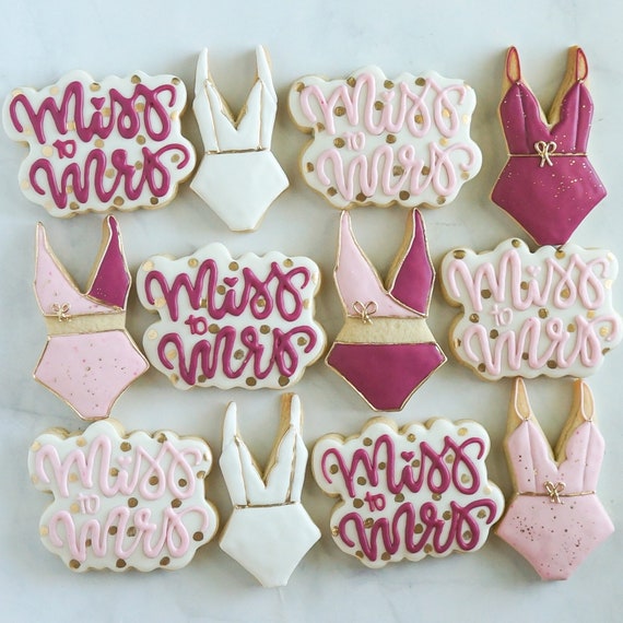 Bridal shower cookies lingerie miss to mrs 1 dozen