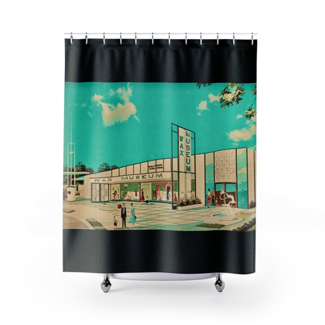 Retro Shower Curtains Vintage Patterns Retro Bathroom Etsy