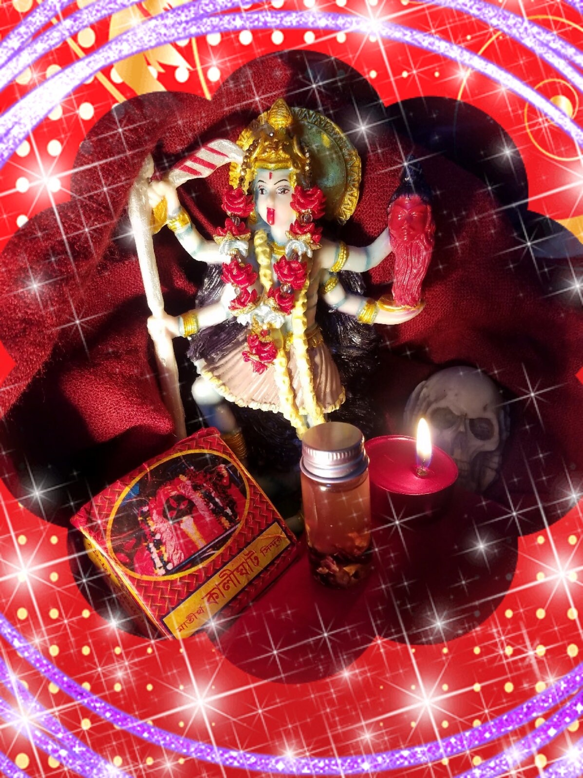 Huile Déesse Kali-Rituels-Dévotion - Féminin Sacré - Mort Renaissance - Hindouisme - Spiritualité -