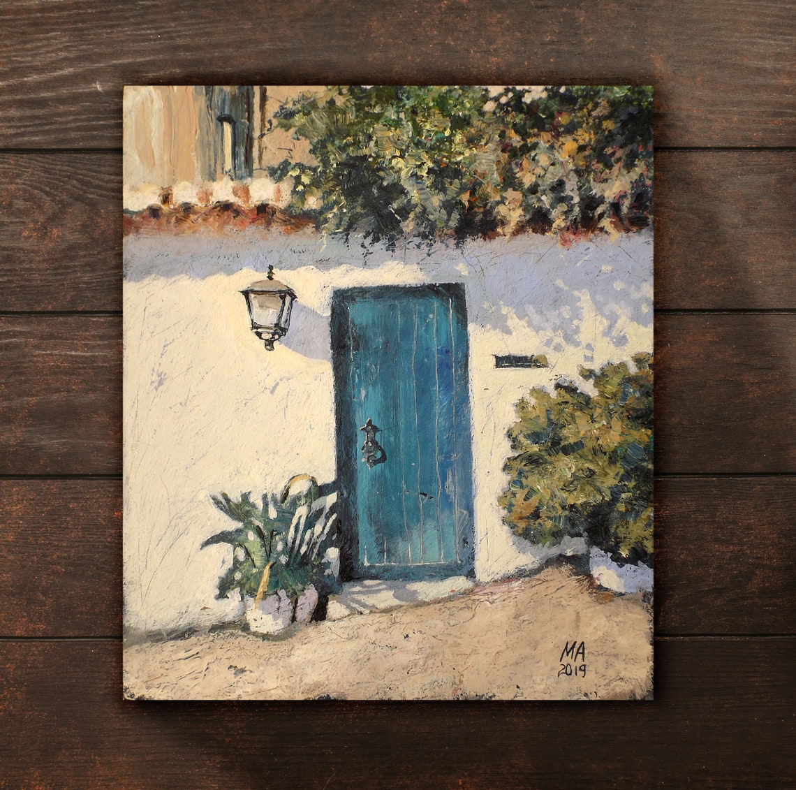 Acryl-Malerei auf Leinwand Die rechte Tür blaue Tür für | Etsy