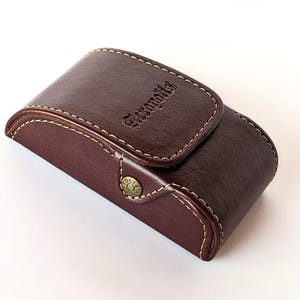 Brown Leatherette Glasses Case, Spectacle Case for Folding Glasses