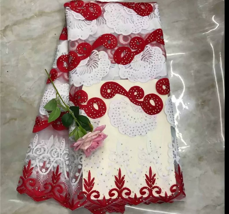 2019 New Designs African Lace Fabric With Big stone African Lace Embroidery Guipure Lace Trim High Quality for Nigerian Dress FREE DELIVERY