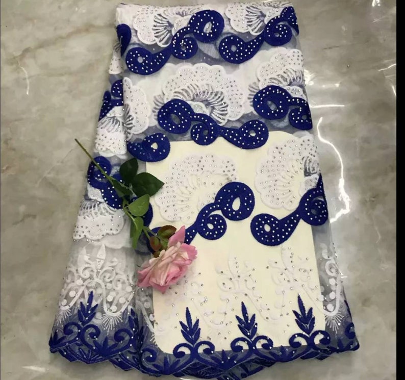 2019 New Designs African Lace Fabric With Big stone African Lace Embroidery Guipure Lace Trim High Quality for Nigerian Dress FREE DELIVERY