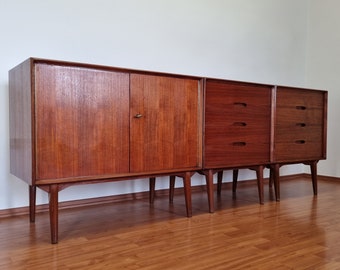 Mid Century Modular Sideboard in Teak By Rex Raab for Wilhem Renz, Germany, 60s