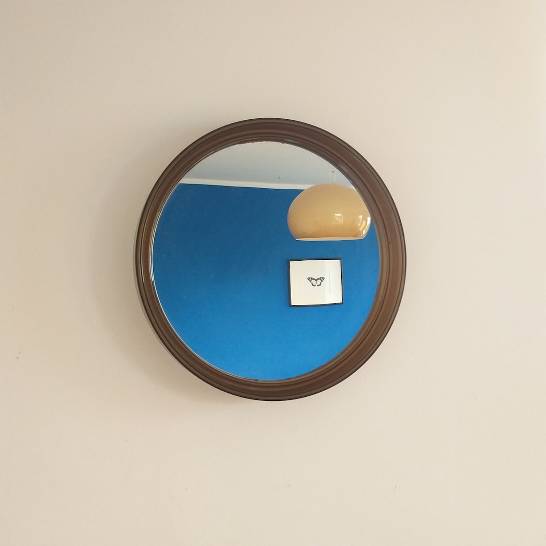 Vintage Plastic Wall Mirror, Midcentury Round Mirror, French Wall Decor, 70s Etsy