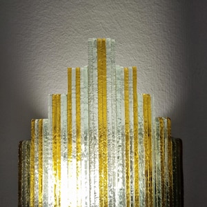 Luminária de parede de vidro empilhado vintage da Poliarte, Itália, anos 70