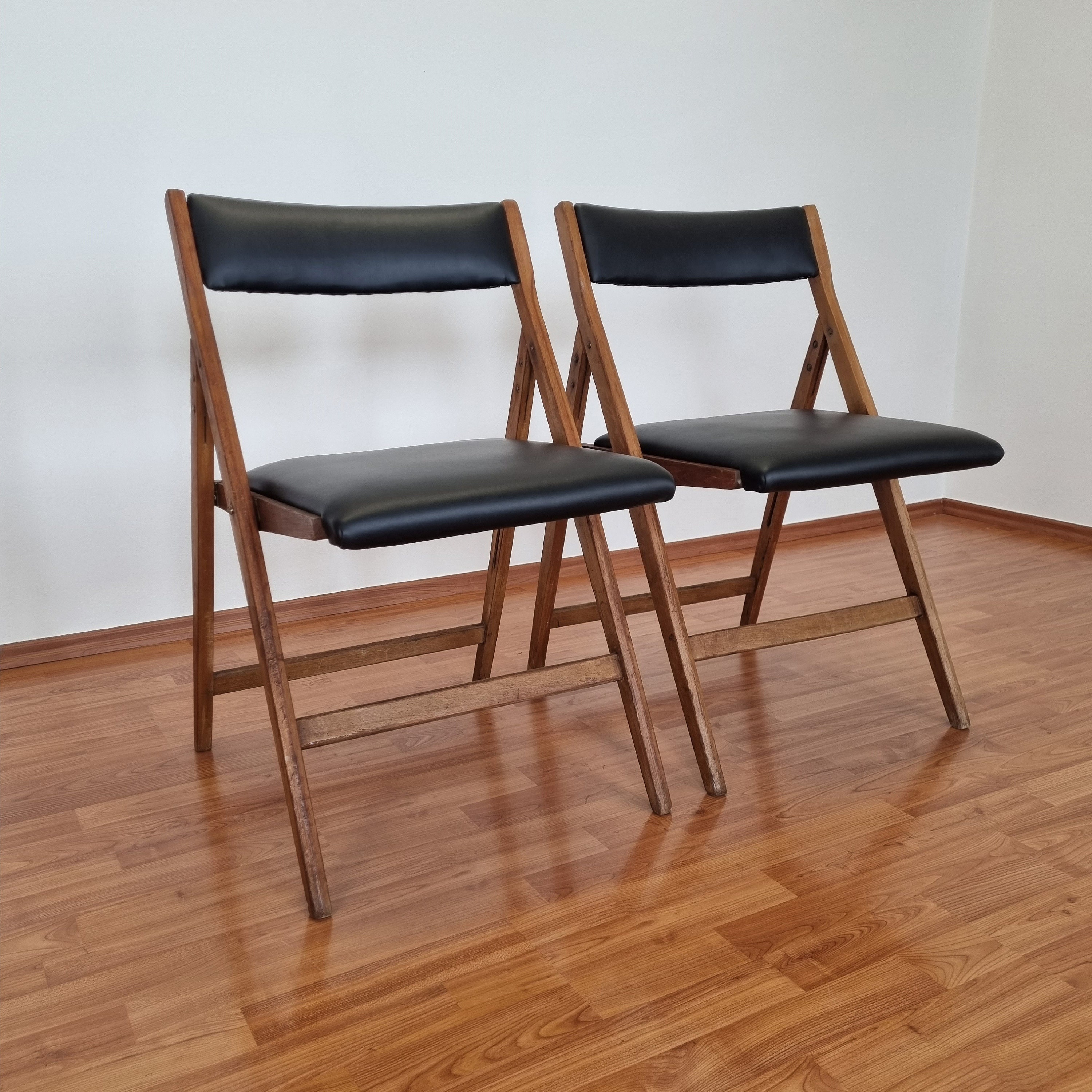 Pair of Mid-century Folding Chairs EDEN by Gio Ponti, Italy, 70s